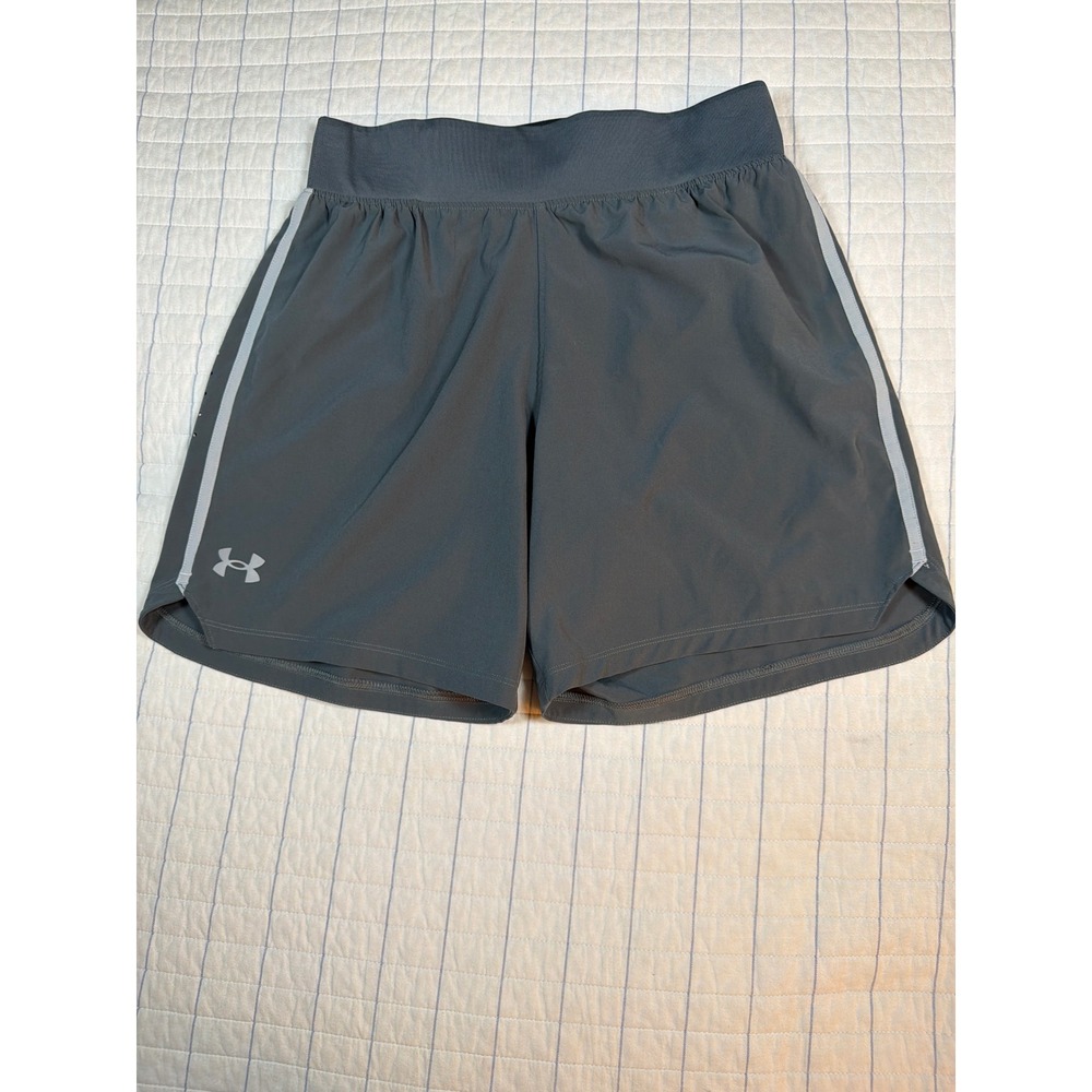 Under Armour Mens Speedpocket Running Shorts Gray Performance Athletic Size M